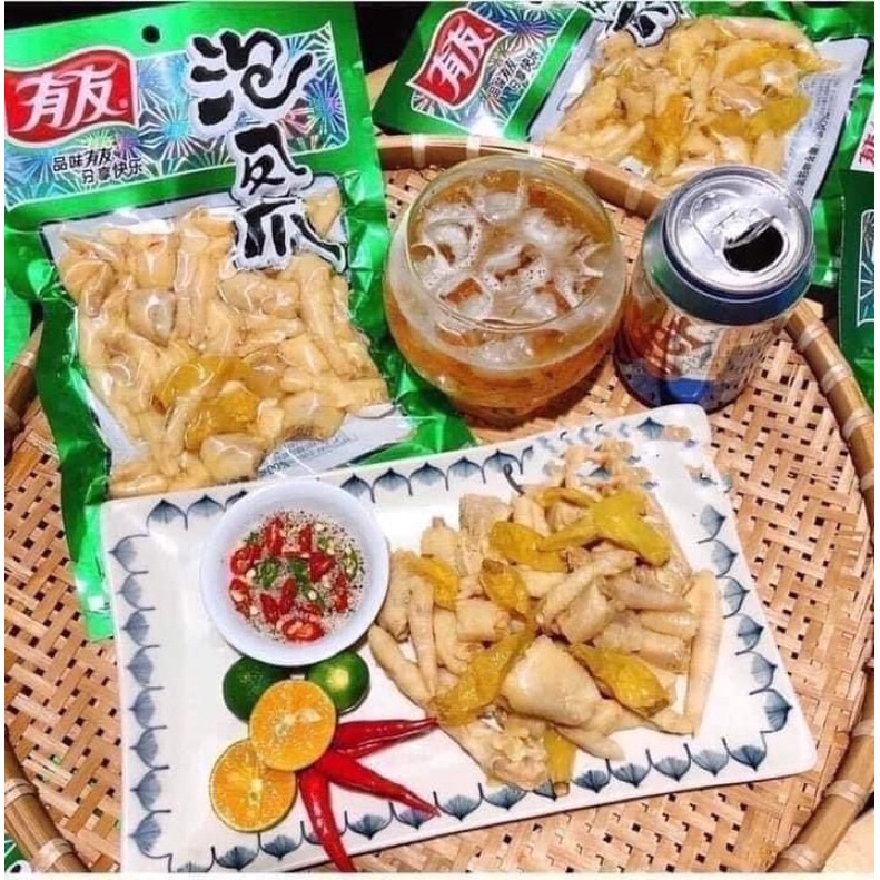 SỈ LẺ ĐỒ ĂN VẶT -COMBO 10 GÓI CHÂN GÀ XANH YUYU LOẠI 210 GR