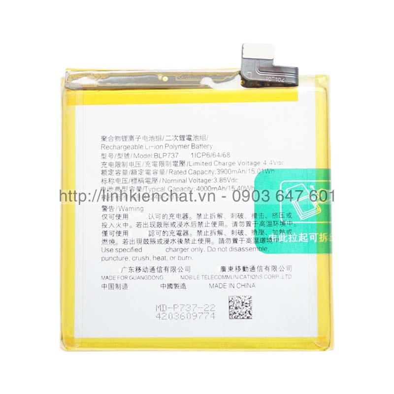 Pin thay thế cho Reno2 F Reno 2F CPH1989 4000mAh 15.4Wh Zin