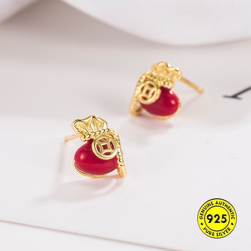 Bông Tai Mạ Vàng 18K Đính Đá Ngọc Bích
