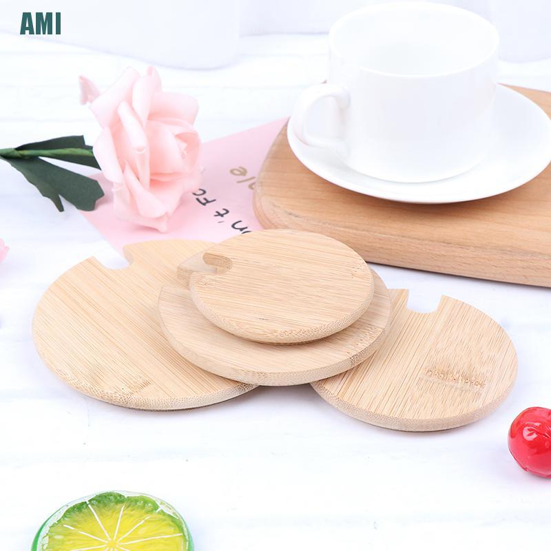 Cốc Uống Cà Phê Bằng Gỗ Tre Có Nắp Đậy Tiện Dụng