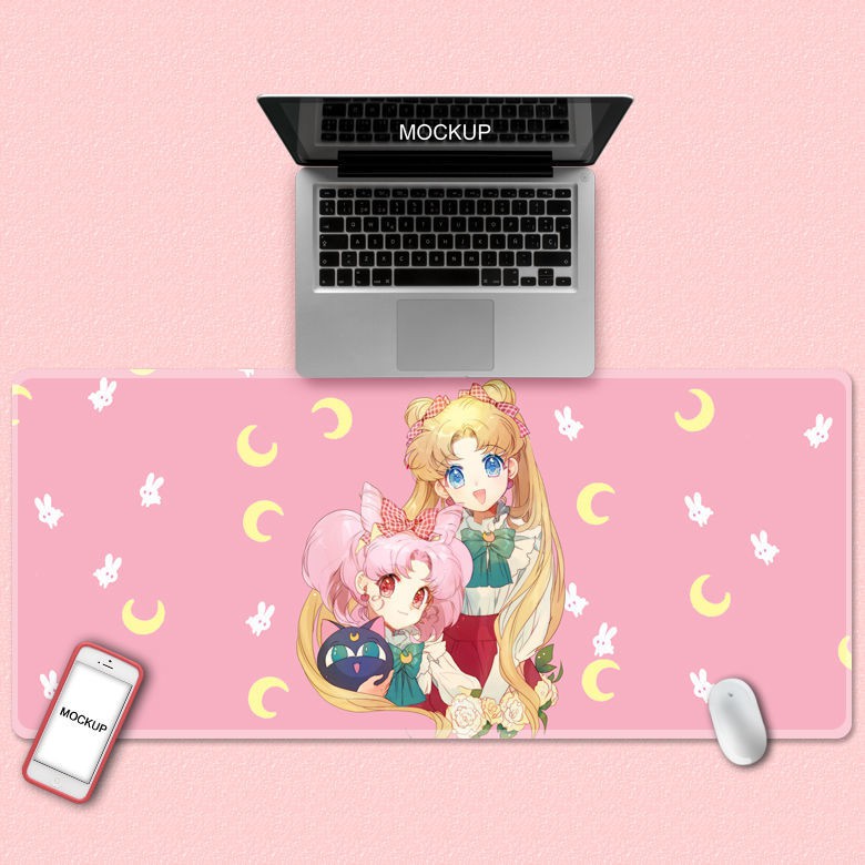 Tấm lót chuột và bàn phím máy tính in hình anime Sakura dễ thương