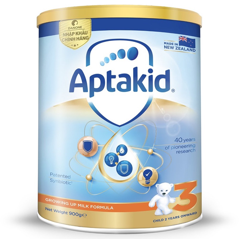 Sữa bột Aptakid New Zealand hộp thiếc (900g/lon) cho bé từ 24 tháng