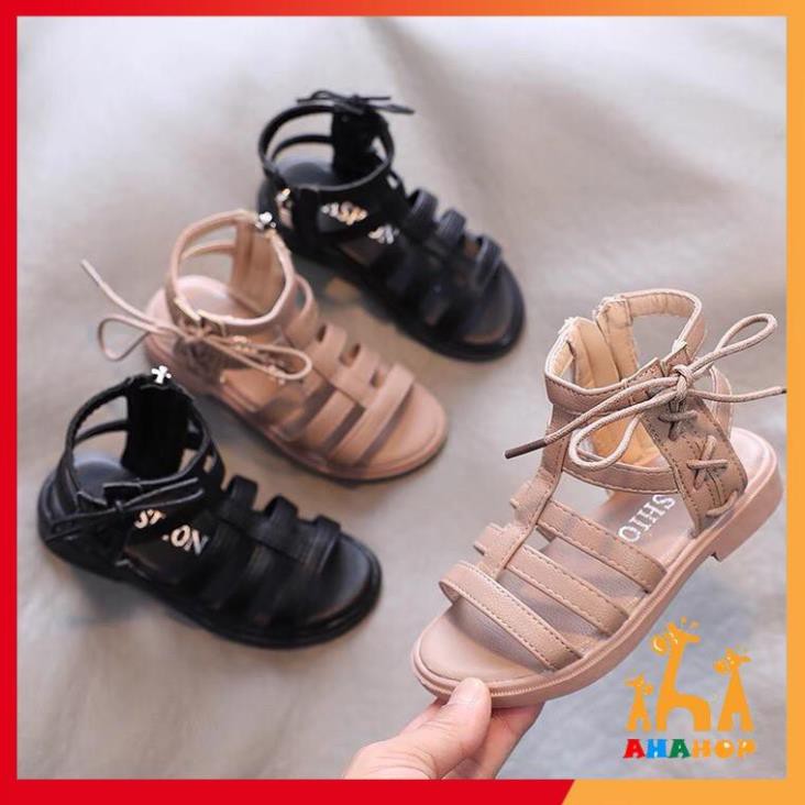 Giày Sandal chiến binh bé gái - Sandal cổ thấp có dây thắt cho bé gái chất da PU siêu mềm êm chân M1633