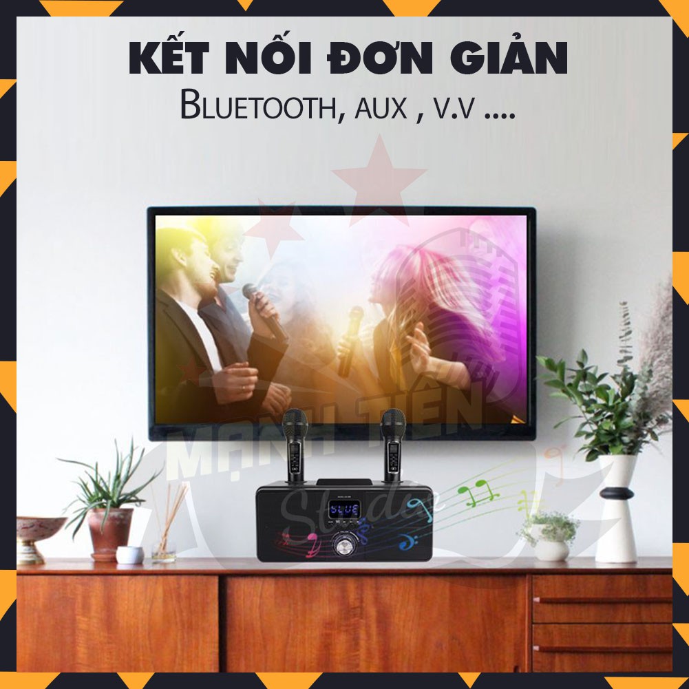 Loa karaoke bluetooth SD-309 tặng kèm 2 micro cao cấp có 6 chế độ âm thanh, màn hình LED bảo hành 12 tháng