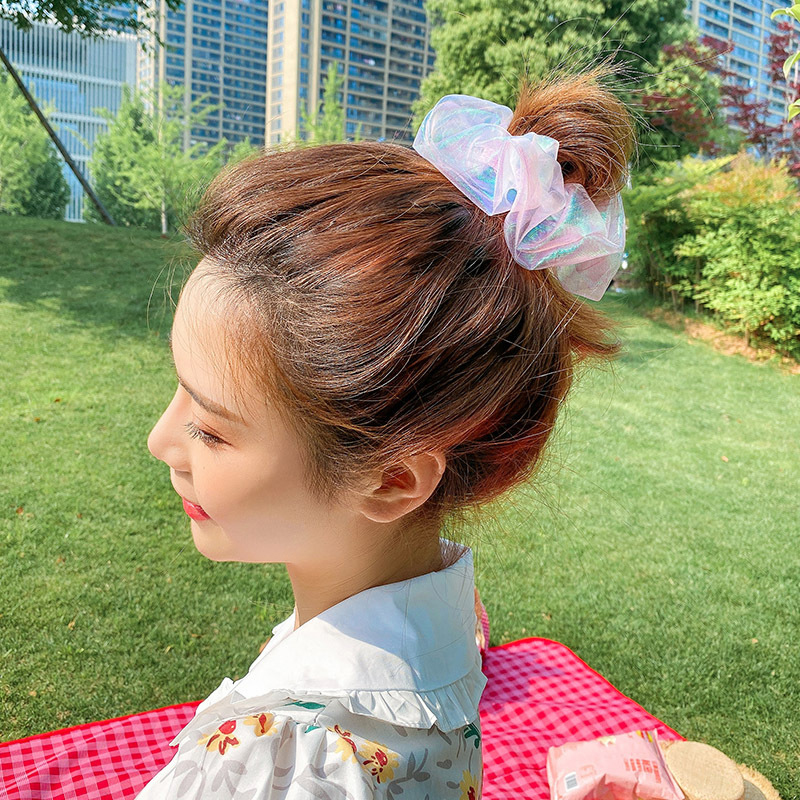 Scrunchies cột tóc phản quang ngọt ngào