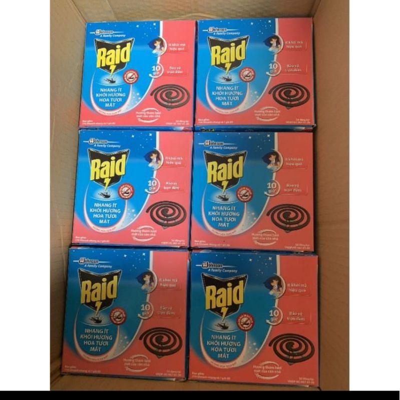 Nhang trừ muỗi raid ít khói và raid hương lavender