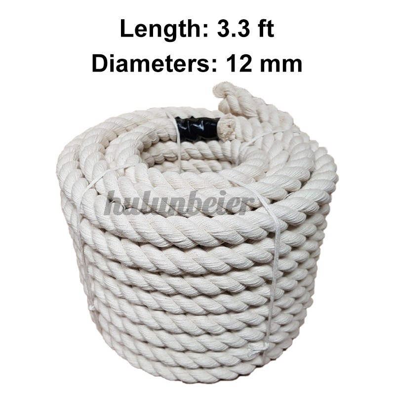 Dây Thừng Cotton 3 Sợi 12mm Màu Trắng Tự Nhiên Trang Trí Thủ Công