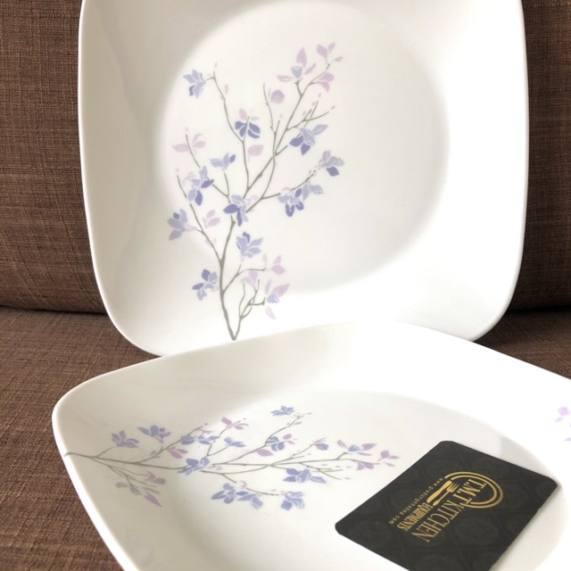 Dĩa Thủy Tinh Mỹ Vuông Jacaranda Corelle 2211-2213 (23cm–26.5cm)