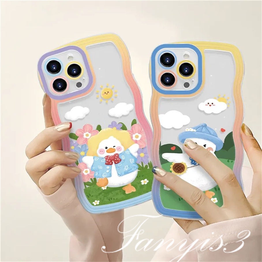 Ốp Điện Thoại Mềm Trong Suốt Hình Vịt Mùa Xuân Cho iPhone 14 13 12 11 Pro Max X XR Xs Max 8 7 6 6s Plus SE 2020