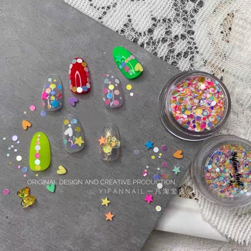 Phụ kiện gắn móng nail ngôi sao và trái tim