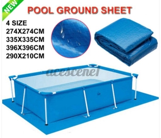 Tấm lót hồ bơi bơm hơi hình chữ nhật 3 kích thước cho bể bơi gia đình trong sân vườn