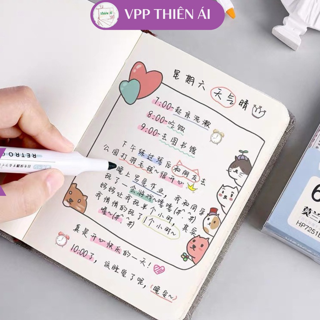 [Mã LIFEBOOK2 giảm 10% đơn 0Đ] Bút highlight pastel dạ quang ghi nhớ dòng cute đánh dấu nhiều màu