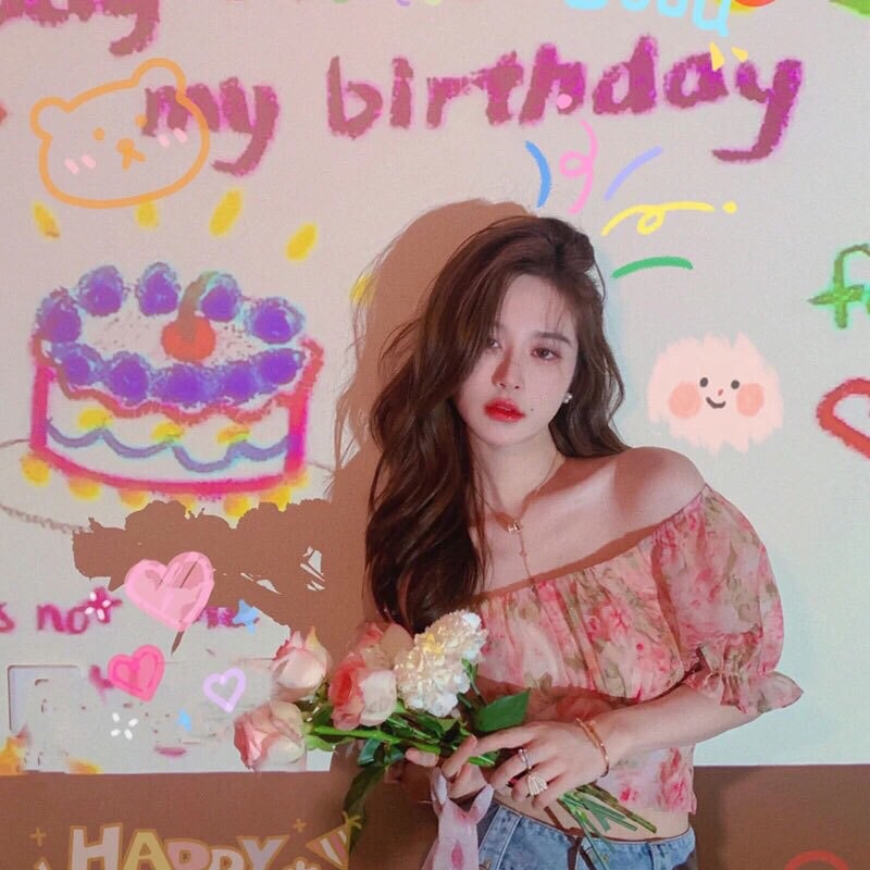 Máy Chiếu Mini Hình Phông Nền Vuông, Tròn HAPPY BIRTHDAY Sinh Nhật Chimi House