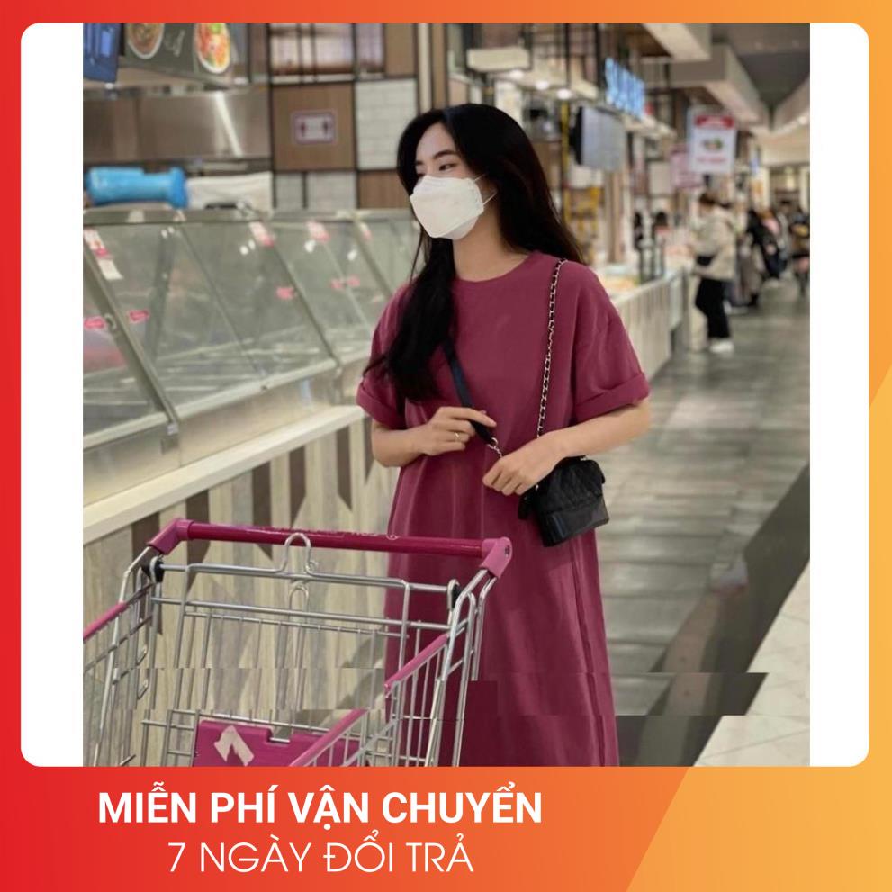 Đầm Vintage Rêu Và Đỏ Dáng Suông 24AP Nữ [FREESHIP] 🌸 Váy cộc tay lỡ thun form rộng đẹp bánh bèo cá tính Ulzzang 🌸 | BigBuy360 - bigbuy360.vn