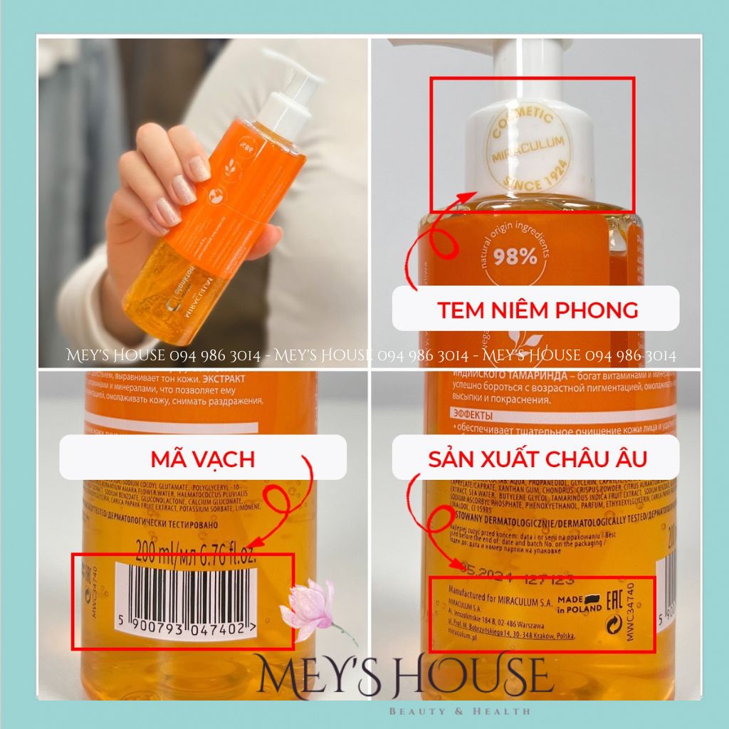 Gel Rửa Mặt - MIRACULUM Asta.Plankton C, Sữa Rửa Mặt Trắng Da dạng Gel