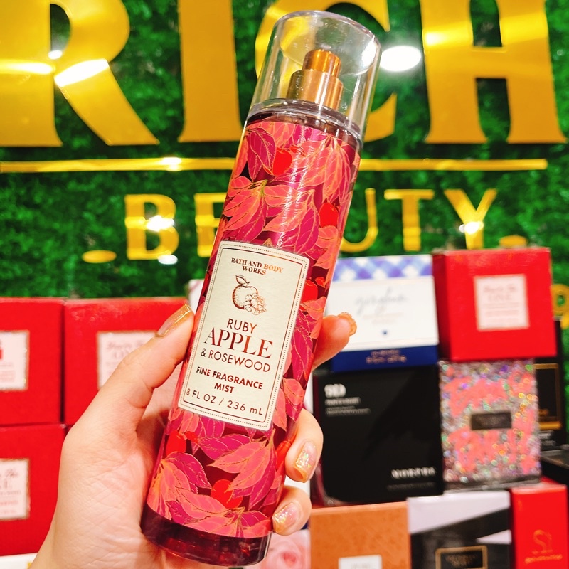 RUBY APPLE &amp; ROSEWOOD - Xịt Thơm Toàn Thân Body Mist Bath &amp; Body Works