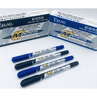Bút dạ kính, bút lông dầu Eras E054, Bút dạ dầu 2 đầu cao cấp, bút dạ viết bảng, bút viết kính, đĩa CD chính hãng