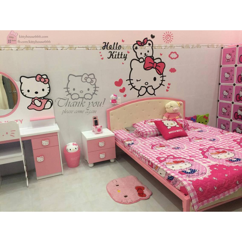 🌻DÁN TƯỜNG 3D NGẬM TAY 🎀 KITTY HOUSE