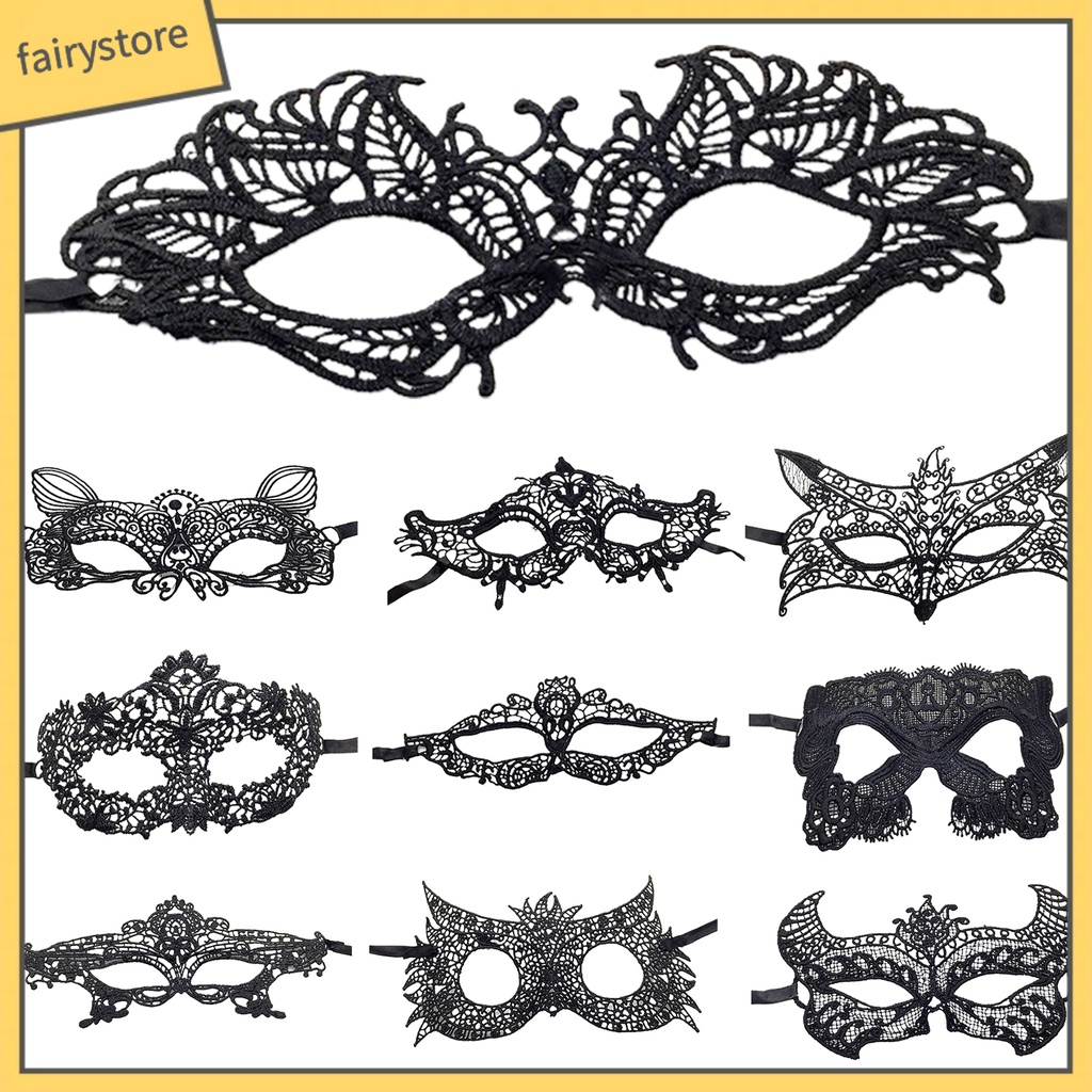 Mặt nạ che mắt họa tiết ren không phai nhiều kiểu dáng thanh lịch cho lễ hội Halloween