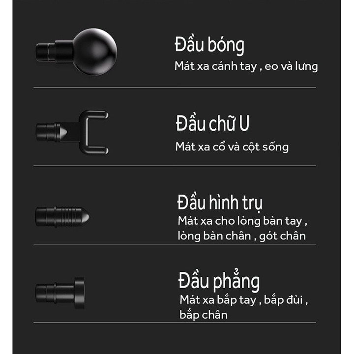 Máy massage trị liệu 8 đầu massage Compact Power KH 325 / Súng massage 4 đầu massage Fascial Gun trị nhức mỏi cơ thể