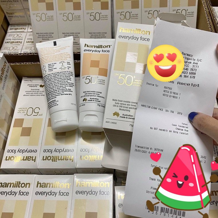 Kem Chống Nắng Hamilton SPF 50+ Everyday Face Cream 75g