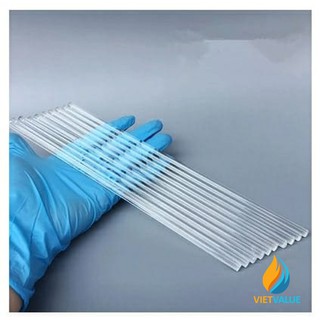 Đũa thủy tinh khuấy hóa chất, trong suốt dài 20 cm, đường kính 8mm