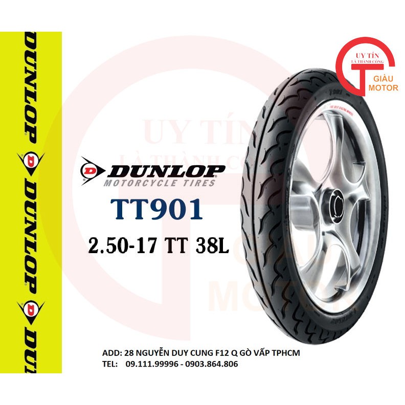 [ VỎ LỐP XE MÁY] VỎ LỐP  DUNLOP TT901 SIZE 2.50-17 TT 38L