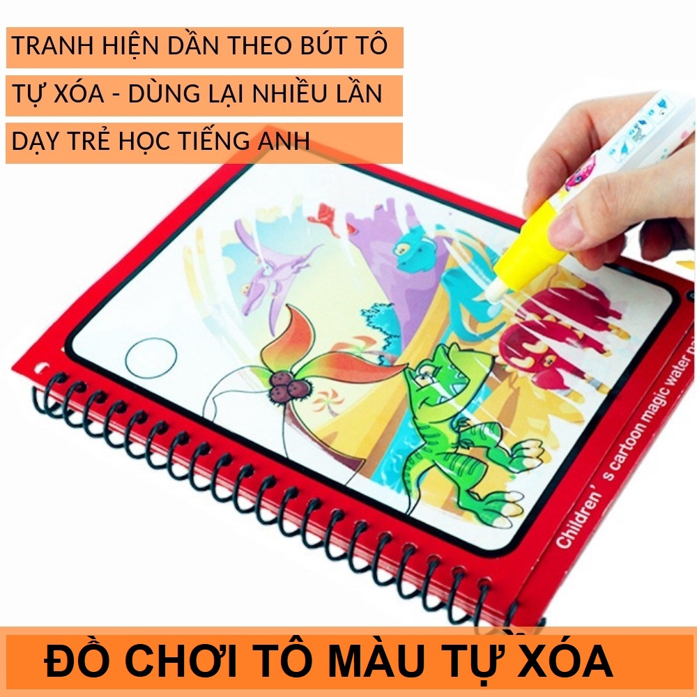 Combo 2 bộ Đồ chơi Tô màu tự xóa dùng nhiều lần Chủ đề bé Trai-bé Gái và học song ngữ Anh-Trung mã 50067