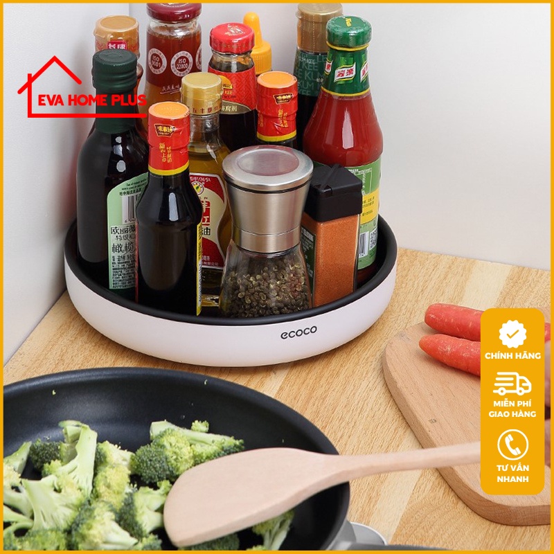 Kệ đựng gia vị xoay 360 độ ECOCO chính hãng, đĩa đựng hoa quả tiết kiệm không gian E2021