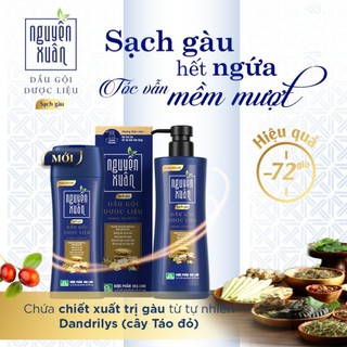 Dầu gội Dược liệu Nguyên Xuân Sạch gàu (Xanh Lam) - Phù hợp với tóc nhiều gàu và ngứa