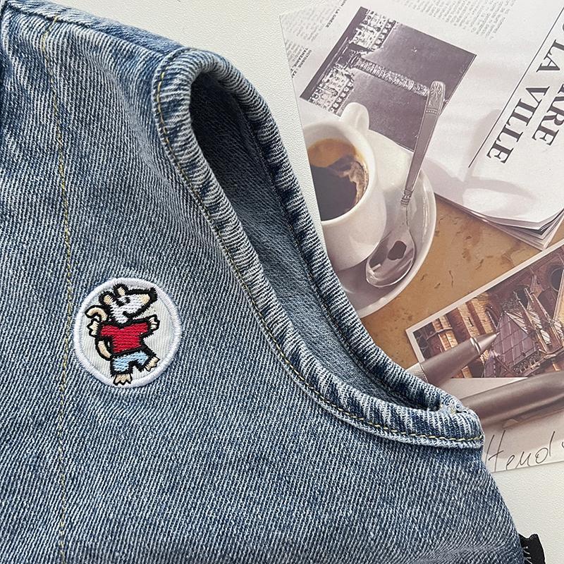 [Babycat] Hàng Có Sẵn Áo Khoác Denim Không Tay Phong Cách Nhật Bản Hàn Quốc Nhật Bản Dễ Phối Đồ Hàng Mới Cho Bé Trai Và Bé Gái
