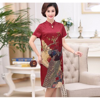 ĐẦM TRUNG NIÊN DÁNG SUÔNG CHẤT LIỆU LỤA (Quảng Châu)