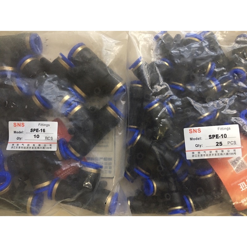 Cút nối nhanh chữ T  cho ống 4-6-8-10-12 mm SPE hãng SNS
