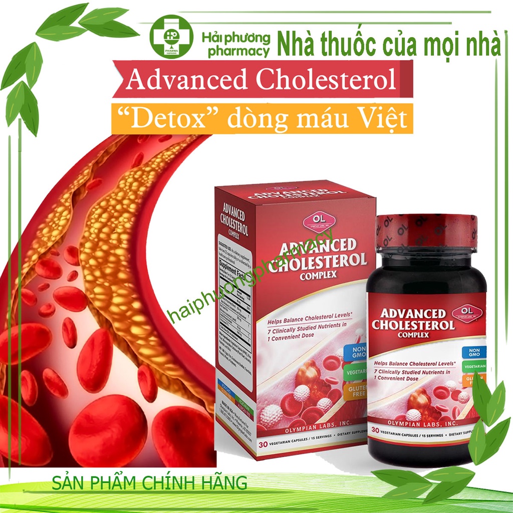 Viên uống giảm mỡ máu, hỗ trợ cân bằng Cholesterol, điều hòa đường huyết Advanced Cholesterol Complex - Hộp 30 viên