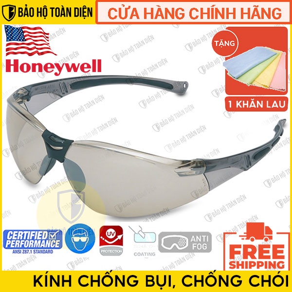 (GIÁ SỐC CHÍNH HÃNG) Kính chống bụi Honeywell Sperian A800 bạc [TẶNG KHĂN LAU KÍNH] Kính chống bụi, chống gió, tia UV