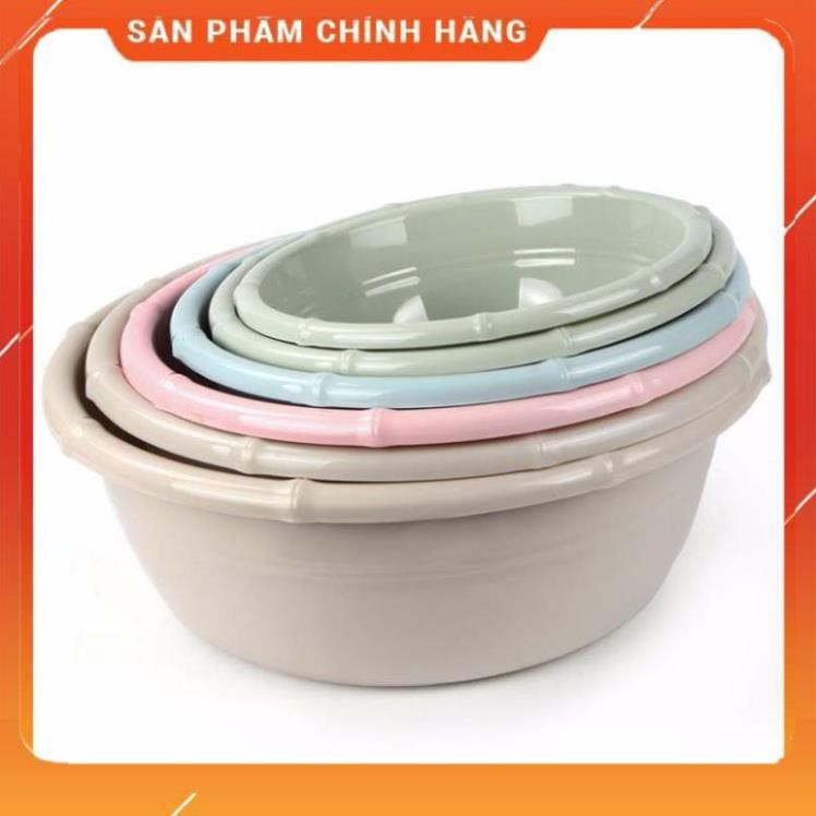 CHÍNH HÃNG -  Chậu nhựa tròn đốt trúc đa năng,thau nhựa tròn trơn đốt trúc đủ size,đủ màu