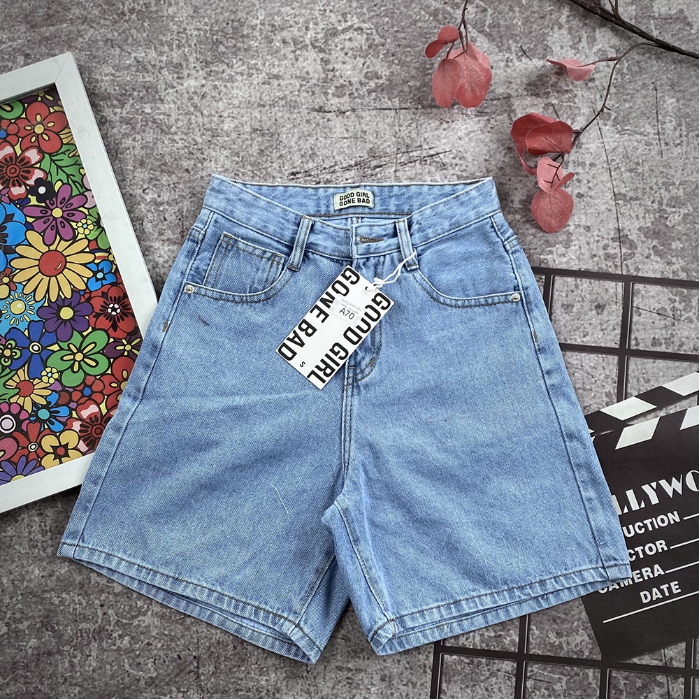 Quần Short Jean Nữ Ngố Lửng Trơn Cạp Cao Trơn Năng Động Thoải Mái Kiểu Hàn Quốc | BigBuy360 - bigbuy360.vn