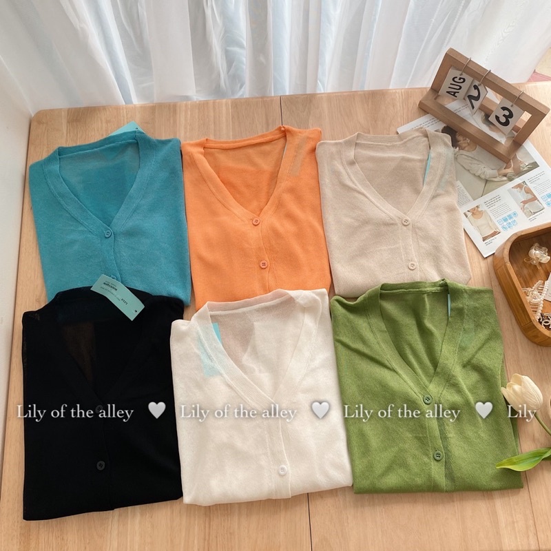 Áo len cardigan mỏng trơn