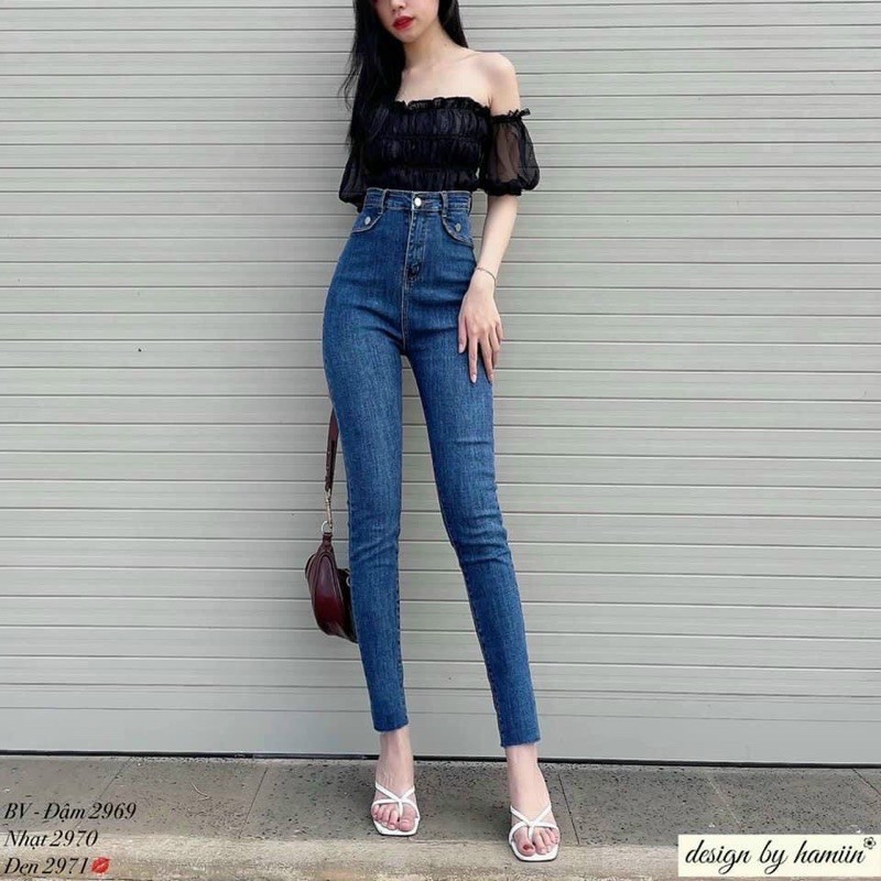 QUẦN BÒ - JEANS ÔM 2 NẮP TÚI ĐÍNH KHUY