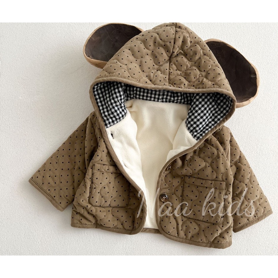 Áo khoác cho bé trai , bé gái hàn quốc chất liệu nỉ trần bông mềm mịn , size cho bé 5-16kg