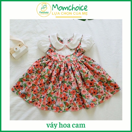 Đầm bé gái hoa cam❤️ FREESHIP ❤️ Váy trẻ em hoa cam chất thô lụa cao cấp size 5kg - 30kg