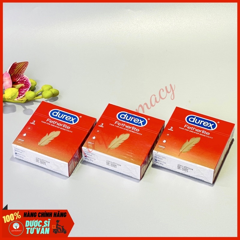 Bao cao su DUREX Fetherlite Kiểu dáng Easy-on ôm khít, độ mỏng cao Che tên sản phẩm - Minpharmacy