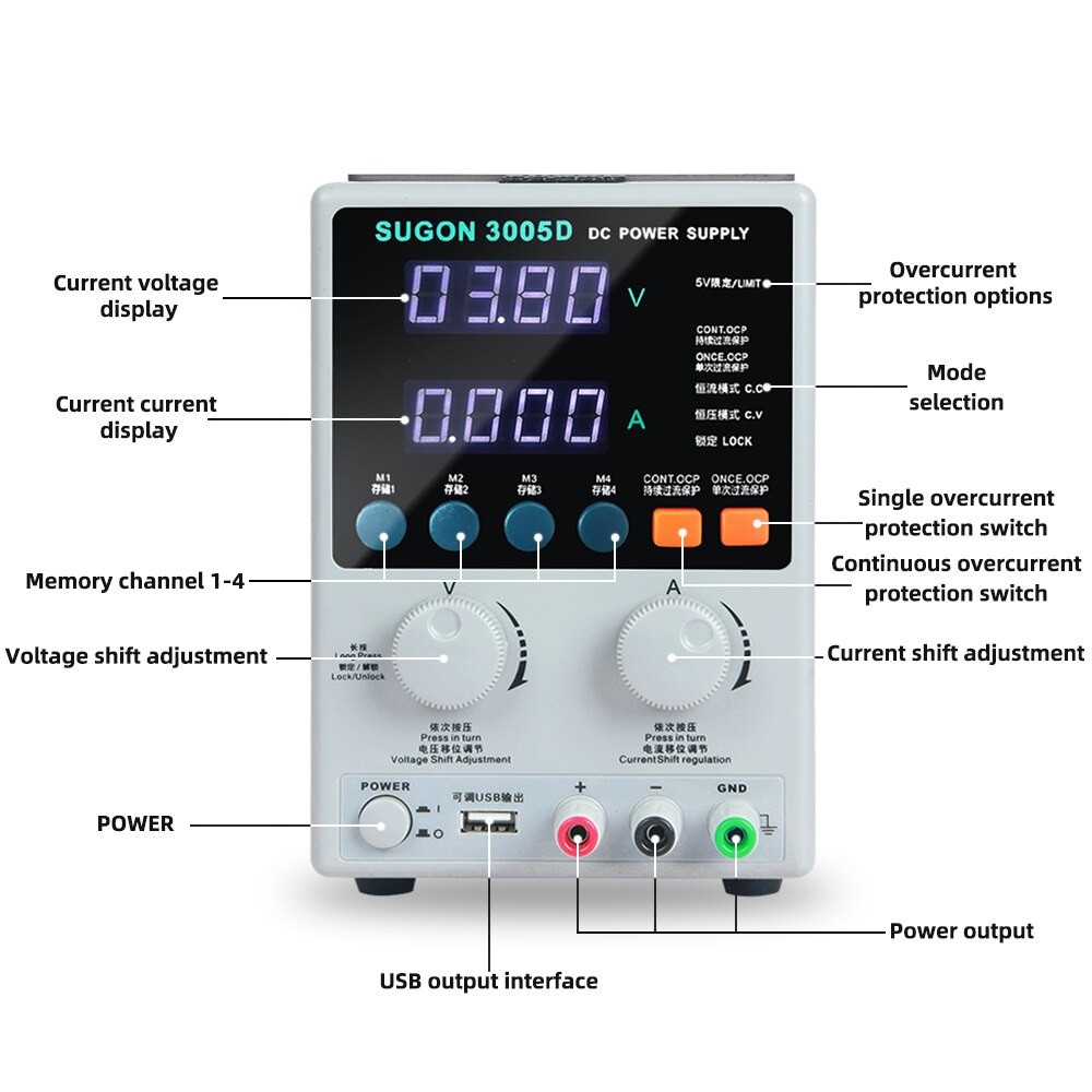 Máy cấp nguồn Sugon 3005D 4 số 30V-5A