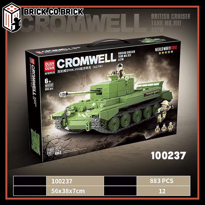 Đồ chơi Lắp ráp Xe Tăng Cromwell MK8 A27M Quân Đội Anh Cruiser Tank Millitary Army 100237