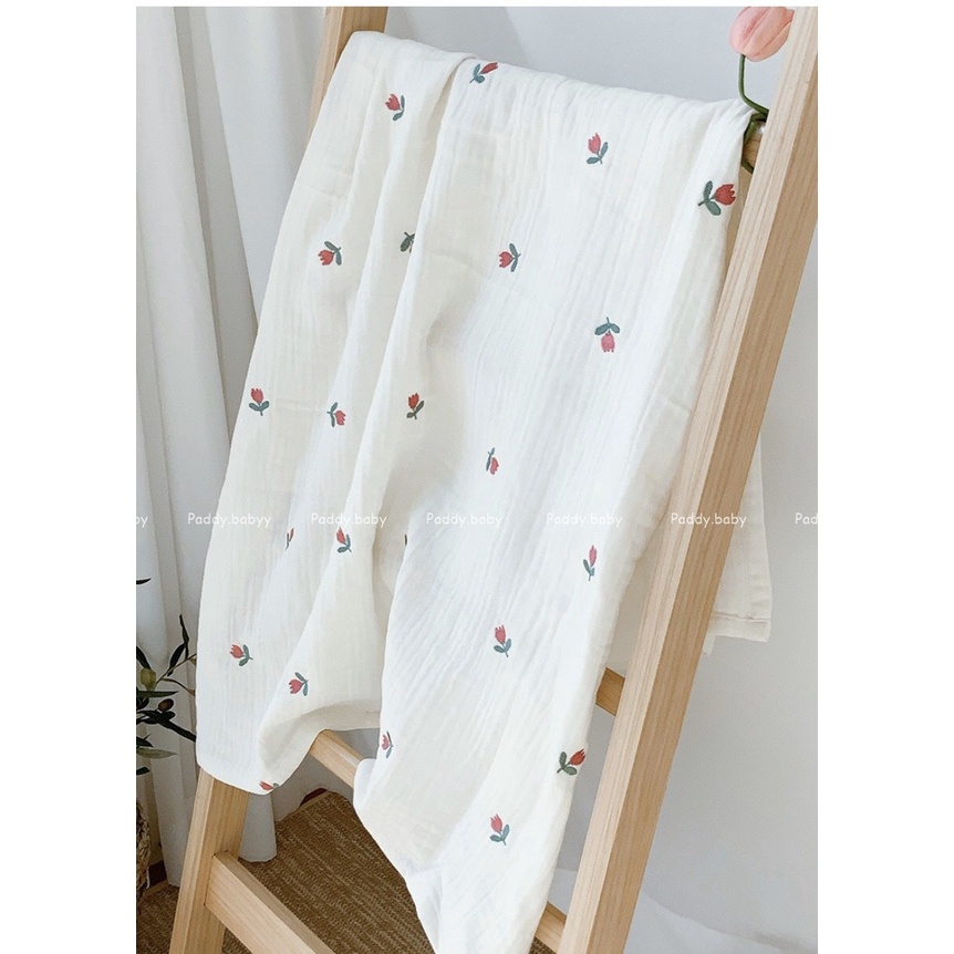 <Có sẵn> Chăn xô hè mới 𝗗𝗼𝘁𝘁𝗼𝗱𝗼𝘁 𝗛𝗮̀𝗻 𝗤𝘂𝗼̂́𝗰 thêu họa tiết cho bé