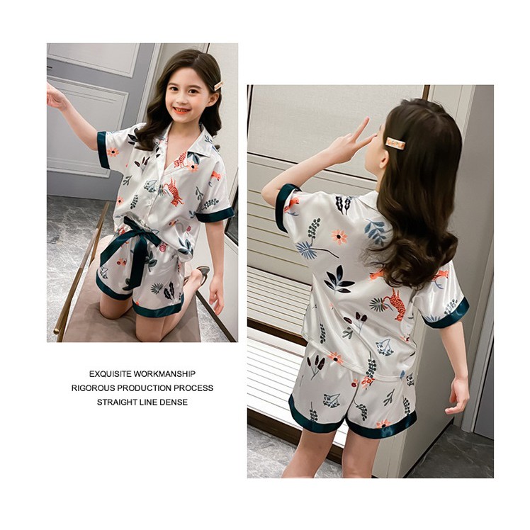 C276006 - Bộ pyjama bé gái chất lụa hàng nhập