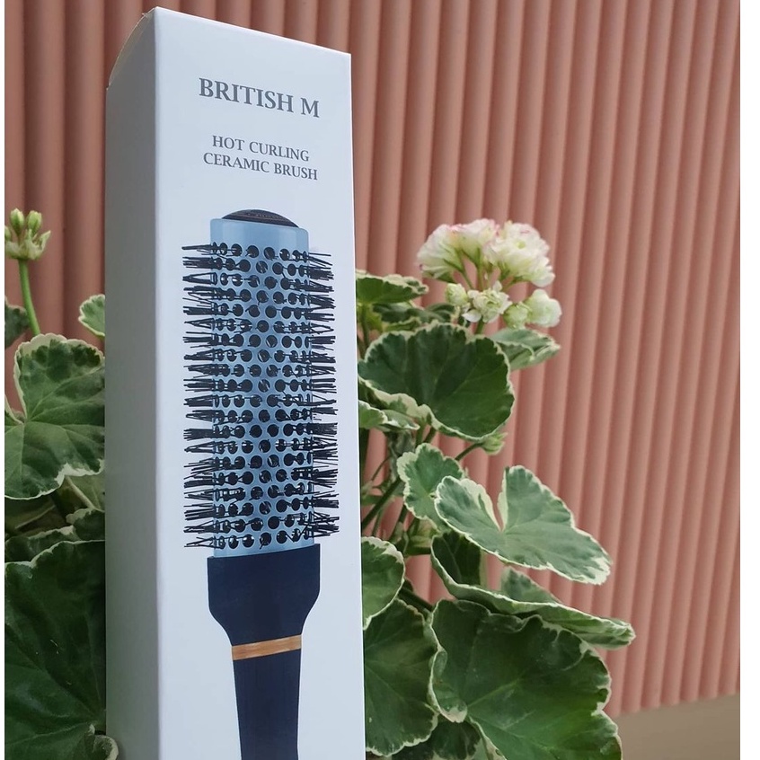 Lược tròn tạo phồng, sấy tạo kiểu cao cấp Hàn Quốc cho nam nữ BRITISH M Hot Curling Ceramic Brush