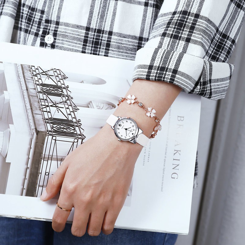 Đồng hồ thời trang nữ Mstianq MS025 dây da cực đẹp, mặt tròn nhỏ xinh xắn, số giờ dể dàng xem giờ | BigBuy360 - bigbuy360.vn