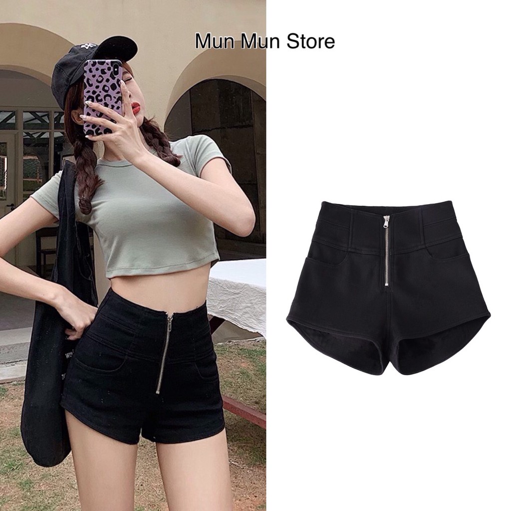 [𝐅𝐫𝐞𝐞 𝐒𝐡𝐢𝐩]Quần short jean nữ lưng cao munmunstore quần đùi chất jean co giãn mềm mại ( ảnh + video thật )8702