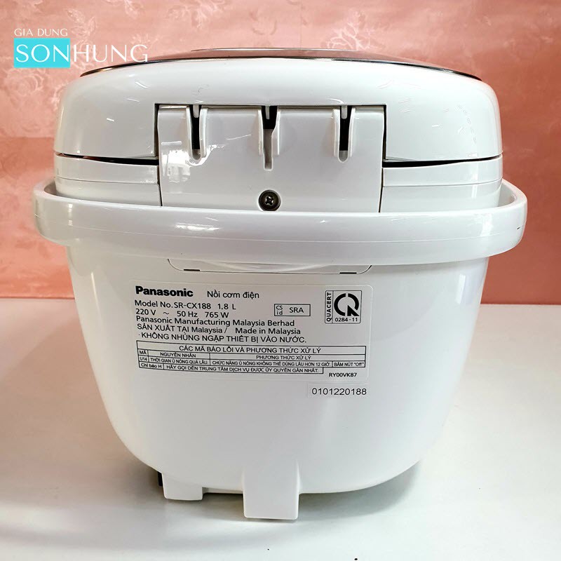 NỒI CƠM ĐIỆN TỬ PANASONIC SR-CX188SRA DUNG TÍCH 1.8 LÍT  [BH 12 THÁNG] chính hãng nhập khẩu Malaysia